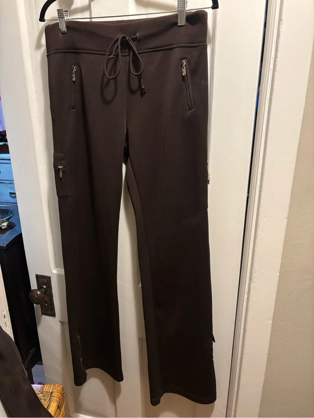 Women’s BCBG Brown Drawstring Casual Cargo-like w/Bling Pants - Picture 1 of 10